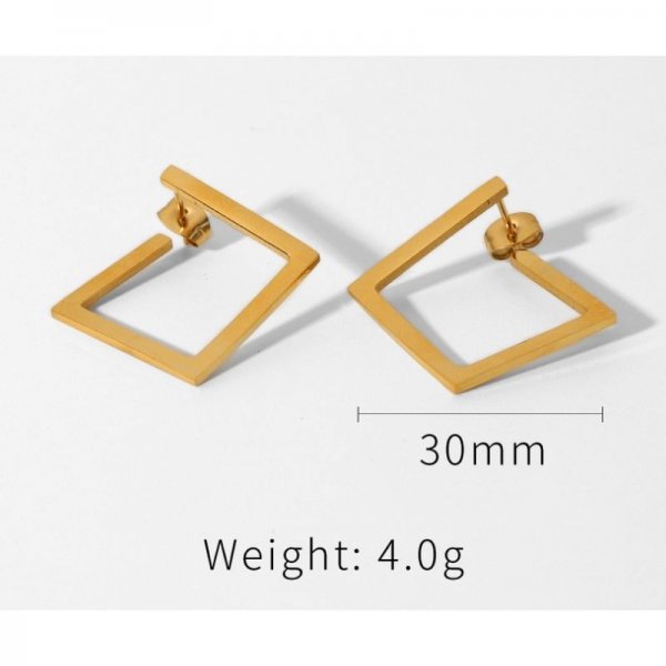 Trendy copper Square Hoop Earrings