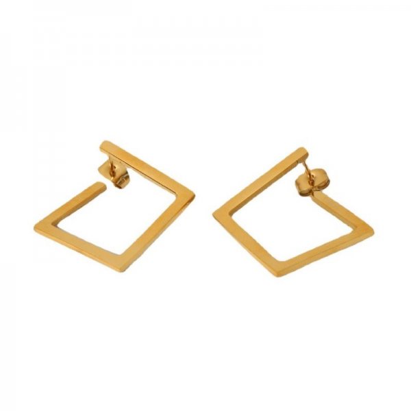 Trendy copper Square Hoop Earrings