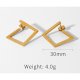 Trendy copper Square Hoop Earrings